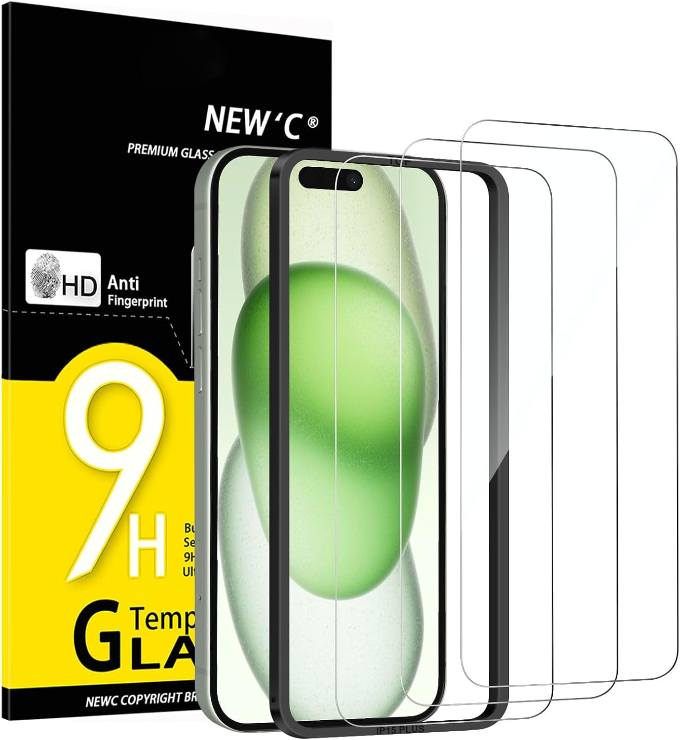 NEW'C Lot de 3, Verre Trempé pour iPhone 17, 17 Pro, iPhone 16 Pro (6,3″) Film en Protection écran efficace contre les Rayures - Ultra Résistant - HD Transparent - Outil d'installation facile inclus