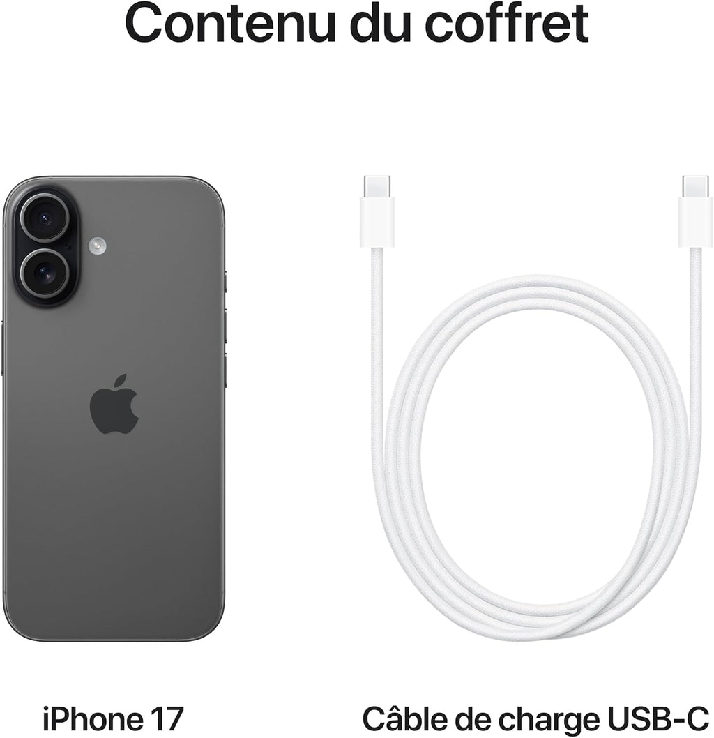 Apple iPhone 17 256 Go : Écran 6,3 pouces avec ProMotion, Puce A19, Caméra avant Center Stage, Meilleure résistance aux rayures, Autonomie d’une journée ; Sauge