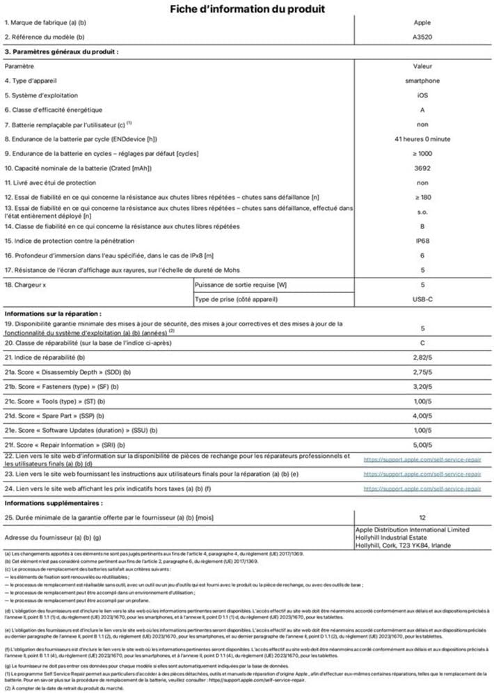 Apple iPhone 17 256 Go : Écran 6,3 pouces avec ProMotion, Puce A19, Caméra avant Center Stage, Meilleure résistance aux rayures, Autonomie d’une journée ; Sauge