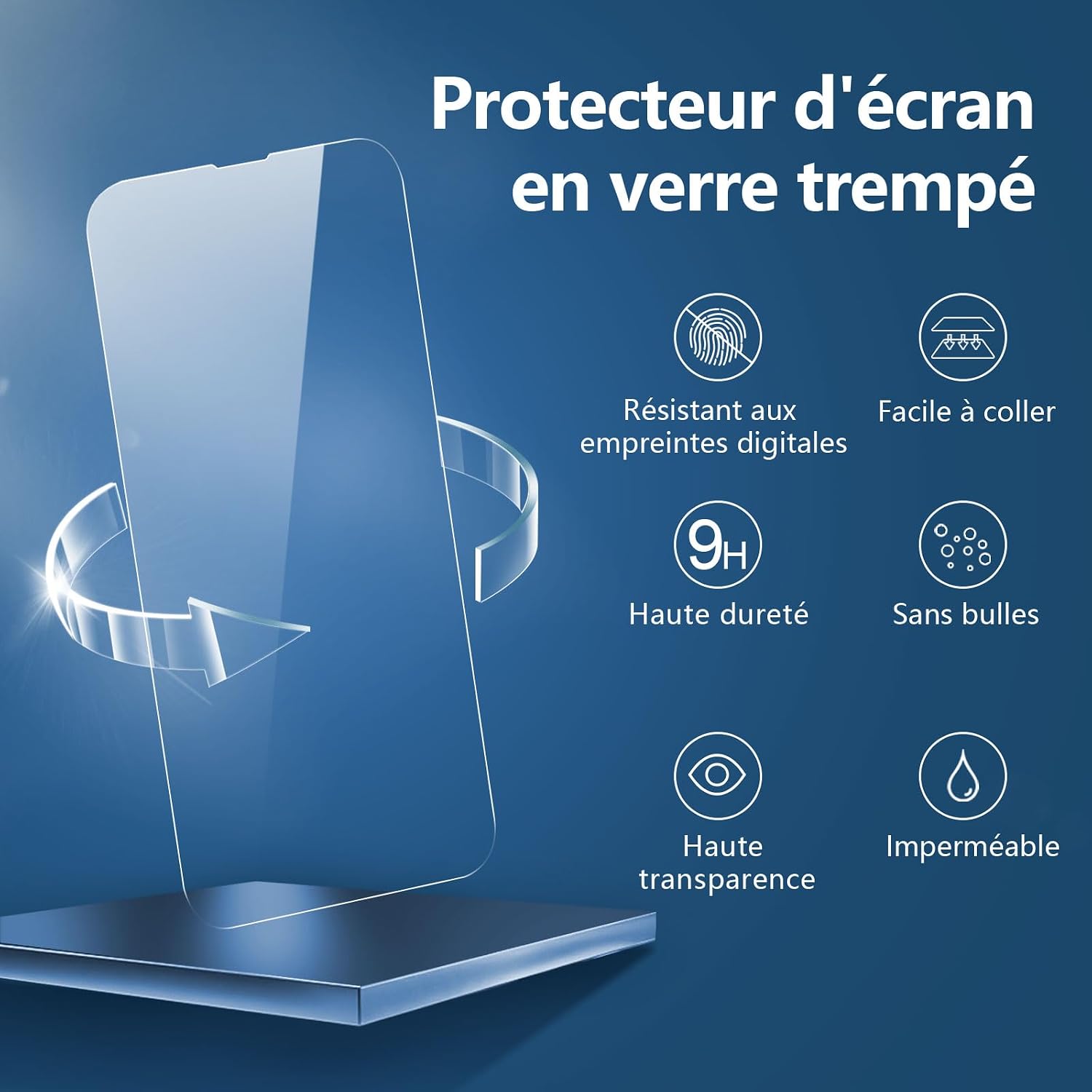 NEW'C Lot de 3, Verre Trempé pour iPhone 17, 17 Pro, iPhone 16 Pro (6,3″) Film en Protection écran efficace contre les Rayures - Ultra Résistant - HD Transparent - Outil d'installation facile inclus