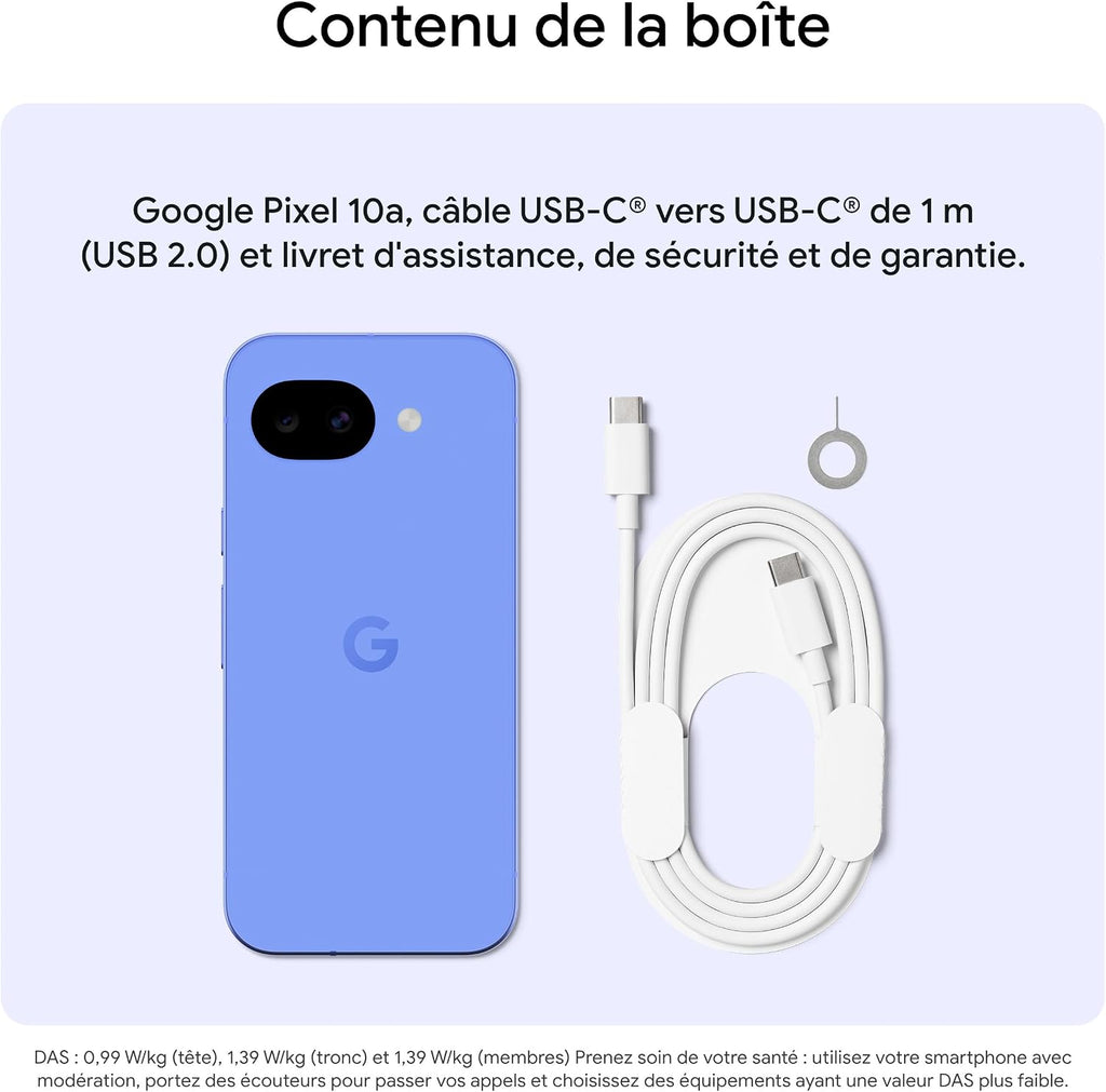 Google Pixel 10a – Sept Ans de mises à Jour et de Nouvelles fonctionnalités, Plus de 30 Heures d'autonomie, Coach Photo, Gemini Live, Sécurité Pixel – Noir Volcanique, 128GB