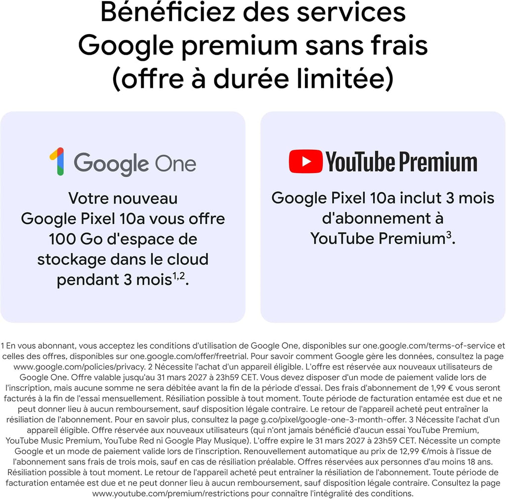 Google Pixel 10a – Sept Ans de mises à Jour et de Nouvelles fonctionnalités, Plus de 30 Heures d'autonomie, Coach Photo, Gemini Live, Sécurité Pixel – Noir Volcanique, 128GB