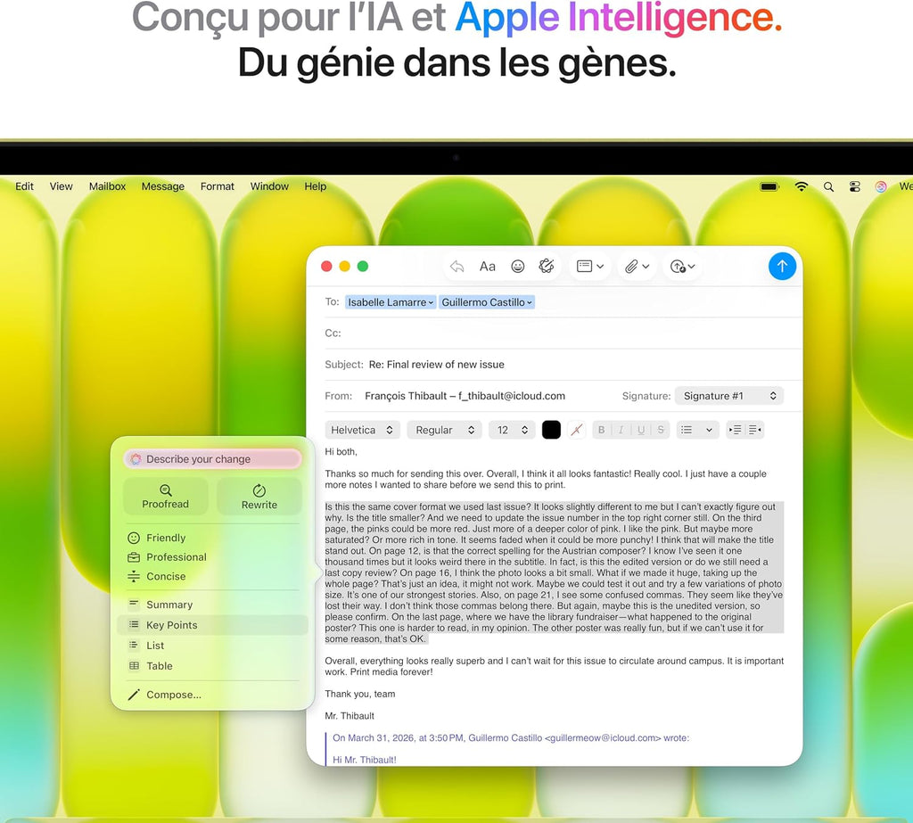 Apple MacBook Neo 13″ 2026 Portable avec Puce A18 Pro : Conçu pour l’IA et Apple Intelligence, écran Liquid Retina, mémoire unifiée 8 Go, SSD 256 Go, Caméra FaceTime HD 1080p ; Argent