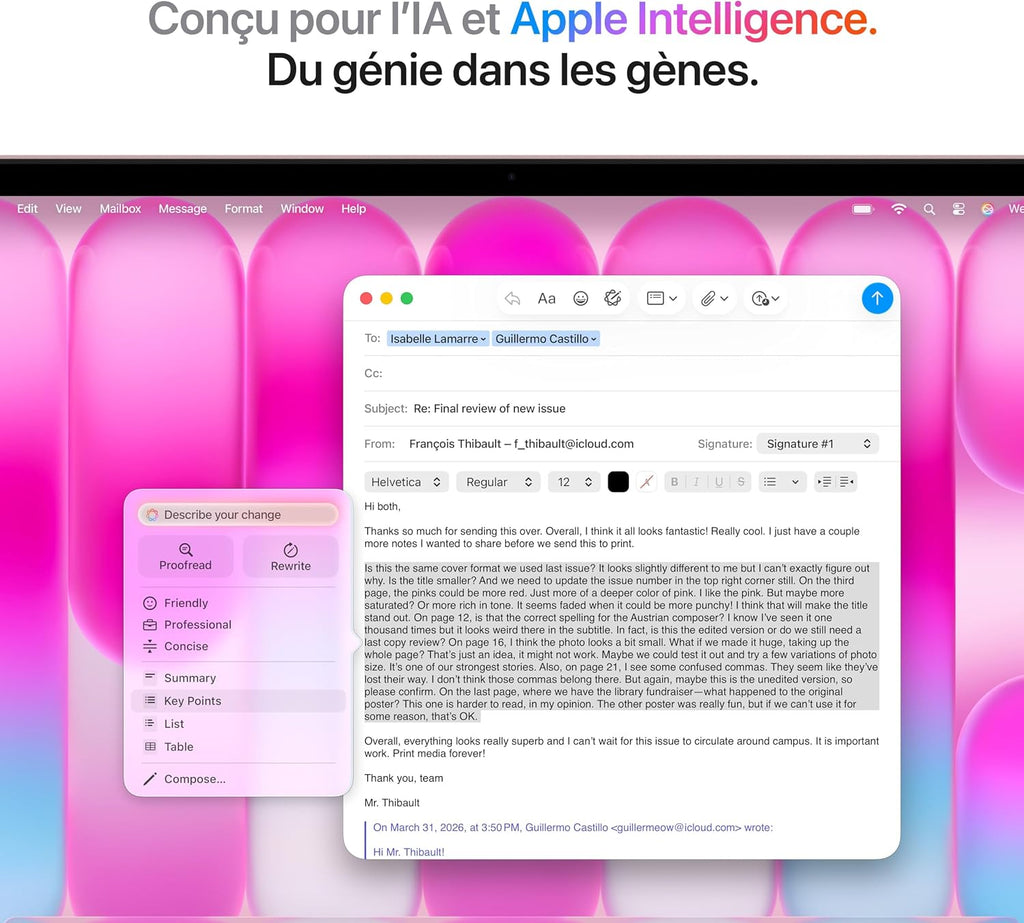 Apple MacBook Neo 13″ 2026 Portable avec Puce A18 Pro : Conçu pour l’IA et Apple Intelligence, écran Liquid Retina, mémoire unifiée 8 Go, SSD 256 Go, Caméra FaceTime HD 1080p ; Argent