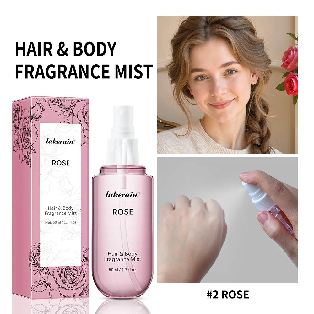 Parfum pour Homme Femme à utiliser pour la peau, le corps et les cheveux - Brume parfumée de luxe longue durée Collection de parfums Vanille et Rose