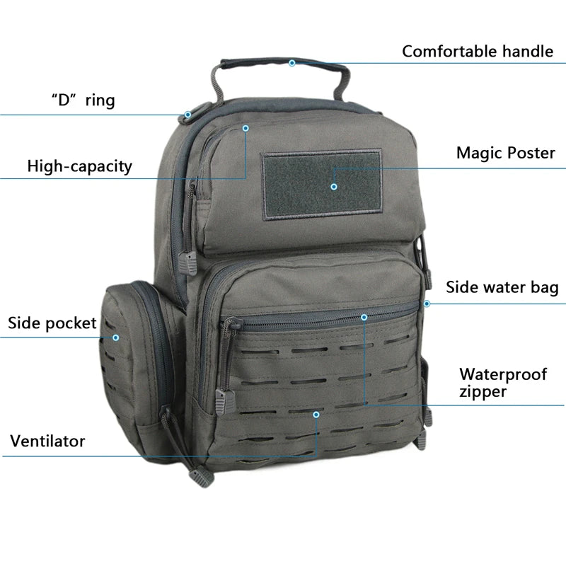 American Warehouse Tactical Sling Bag Pack Laser Cut Outdoor Waterproof Tactical Sling Bags for Men Hiking Camping Sport