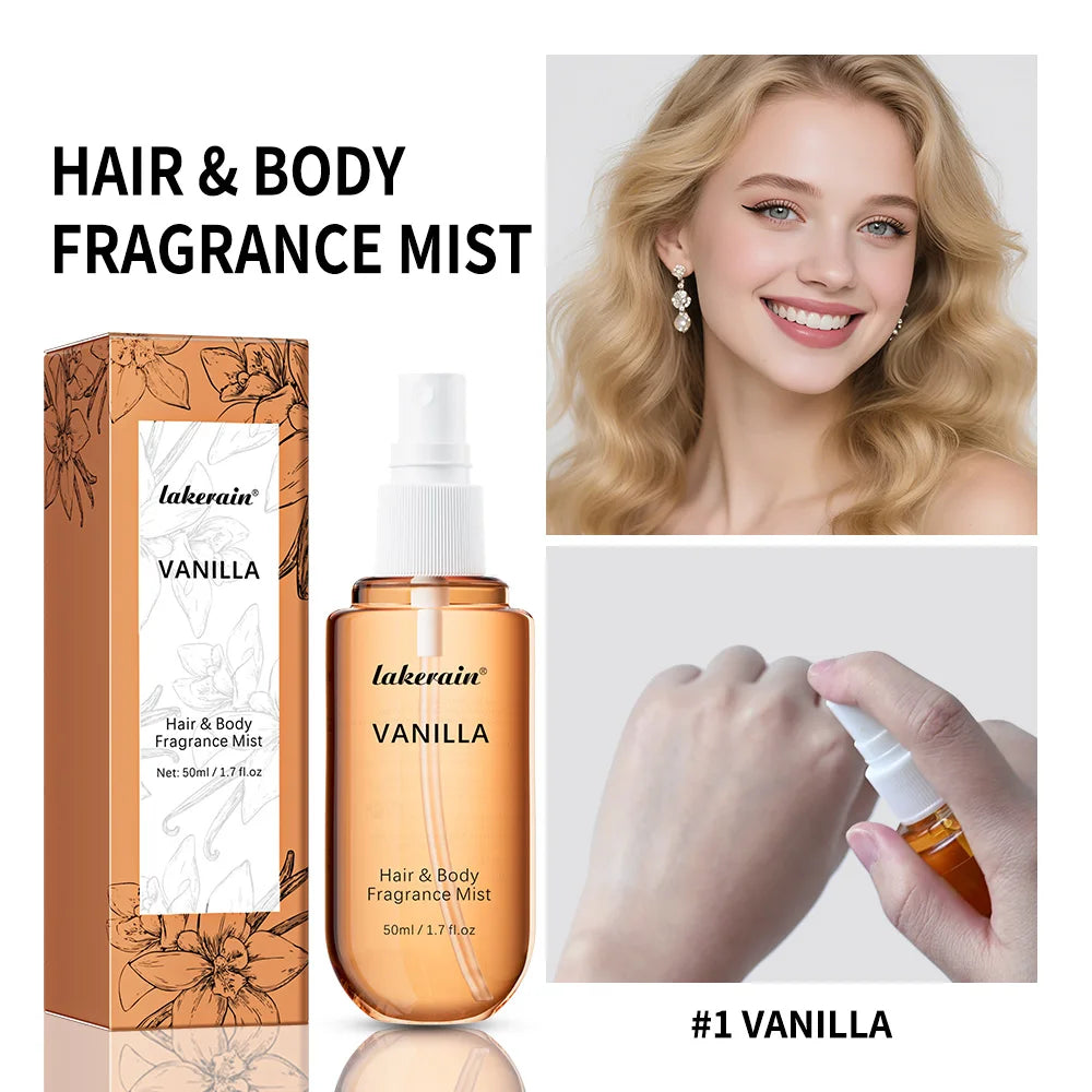 Parfum pour Homme Femme à utiliser pour la peau, le corps et les cheveux - Brume parfumée de luxe longue durée Collection de parfums Vanille et Rose