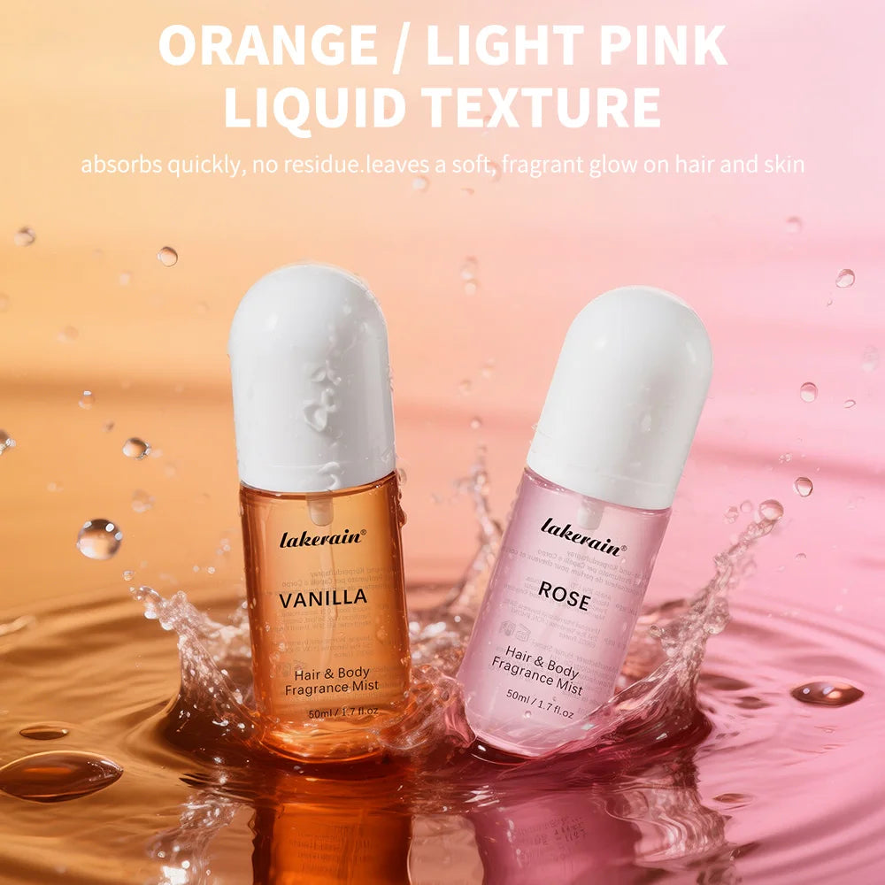 Parfum pour Homme Femme à utiliser pour la peau, le corps et les cheveux - Brume parfumée de luxe longue durée Collection de parfums Vanille et Rose