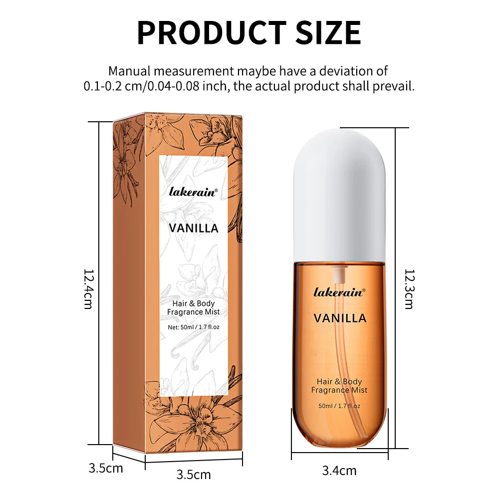 Parfum pour Homme Femme à utiliser pour la peau, le corps et les cheveux - Brume parfumée de luxe longue durée Collection de parfums Vanille et Rose