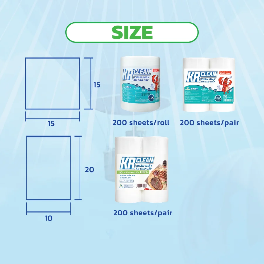 Krclean Eco-Friendly Disposable Dinner Napkins 1 Ply Bag Style Made Sustainable Materials for Restaurants Catering Hospitality