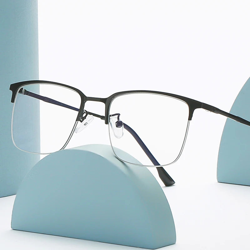 Photochromic Rectangle Half Frame UV 400 Lunettes-soleil Retro Business Oculos De Sol Fish Sunglasses Men Women Blue Ray Glasses