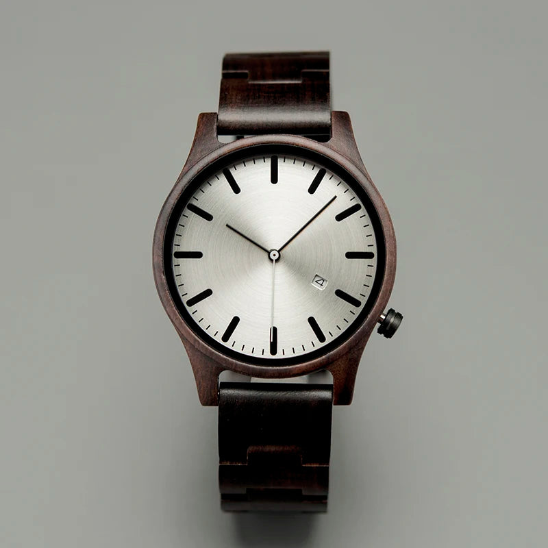 For DODO DEER Custom Brand for Zebra Wood Watch for Men Quartz Movement Wristwatch Calendar 43mm Dial Diameter 20mm Band Width