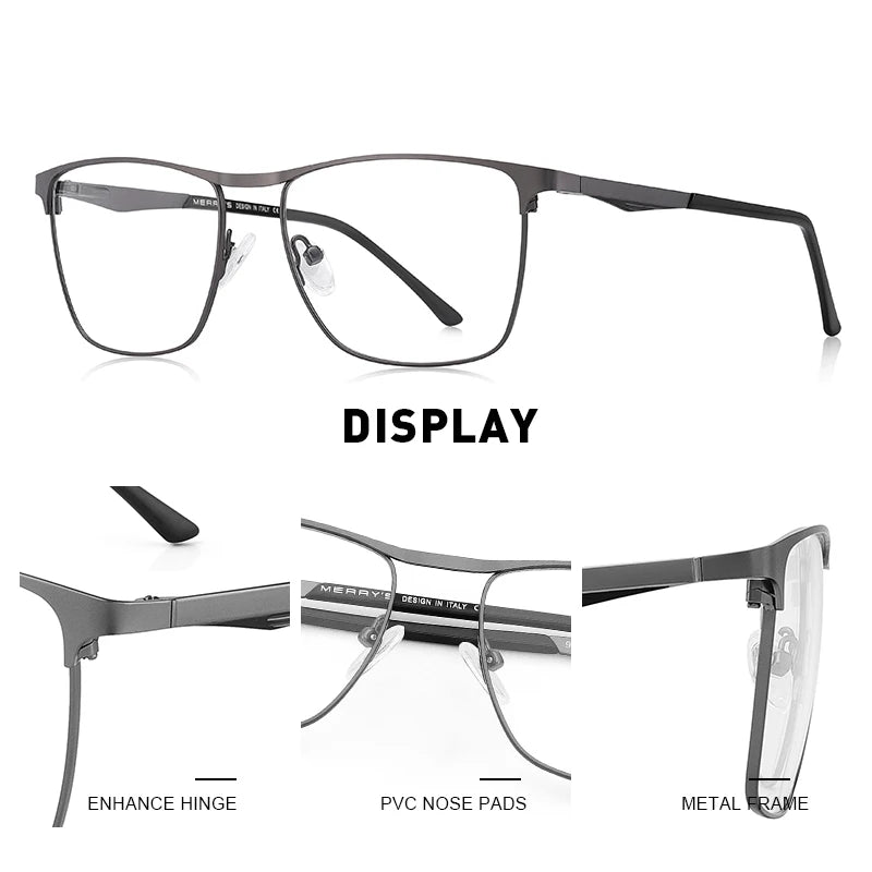 MERRYS DESIGN Men Titanium Alloy Glasses Frame Fashion Male Business Style Ultralight Eye Myopia Prescription Eyeglasses S2061