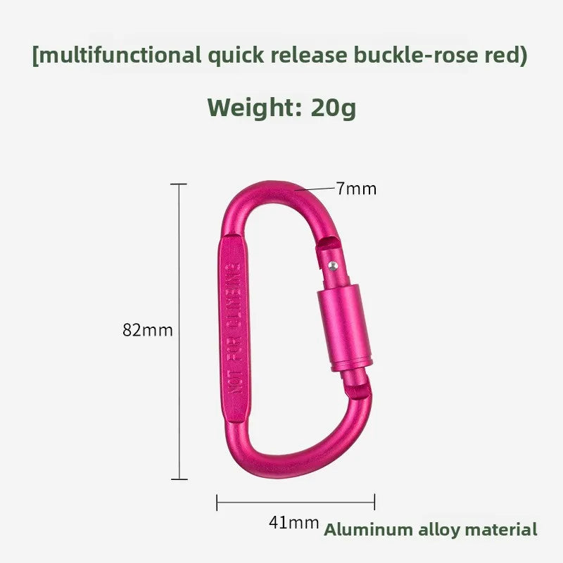 Quality Aluminum Alloy Carabiner D-shaped Quick Hanger Thickened Buckle   Keychain Clip Snap HookOutdoor Hiking Not for Climbing