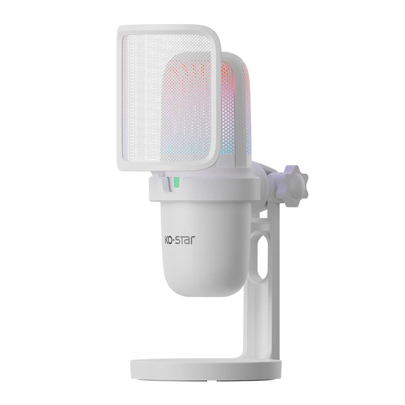 Portable RGB Light Studio Microphone for Gaming Live Stream Video Recording PC & Mobile Phone