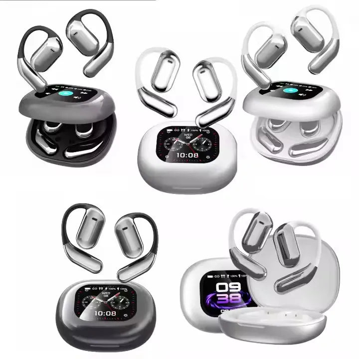 YYK-Q16 Pro Translation Headset Support OWS Open Ear Sports Earphones LCD Full Color Touch Screen Earbuds with Noise Cancelling