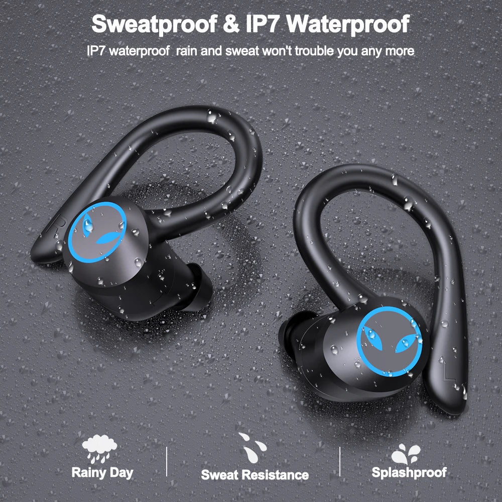 YKK-Q25 Wireless In-ear Headphones BT 5.1 TWS Sports Earhook Earbuds Gaming Headset