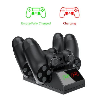 PS4 Controller Charger for Playstation 4 Charger Station with 2 Micro USB Charging Dongles Dual Charging Dock for PS4 Slim Pro