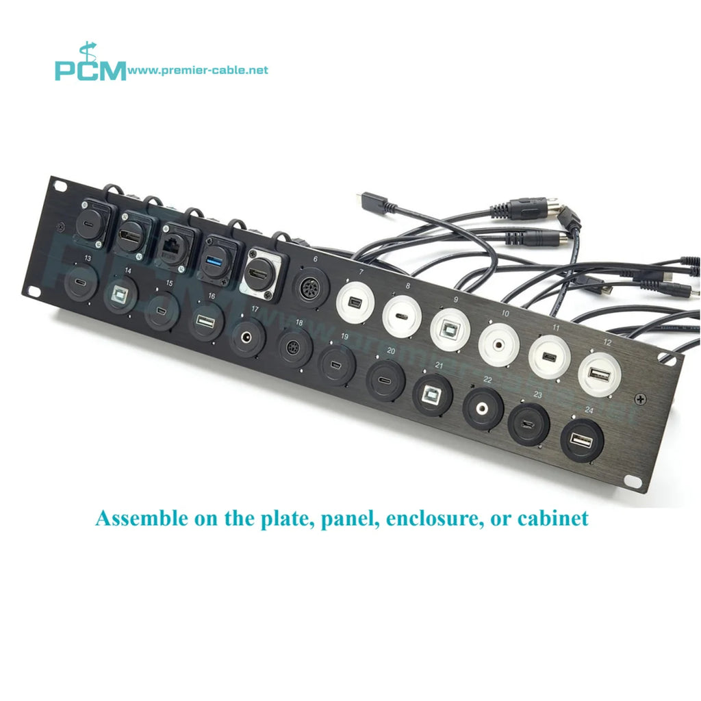 Coupleur USB rond femelle-femelle en aluminium industriel USB-A pour montage sur panneau, châssis d'armoire, équipement de machine