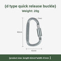 Quality Aluminum Alloy Carabiner D-shaped Quick Hanger Thickened Buckle   Keychain Clip Snap HookOutdoor Hiking Not for Climbing