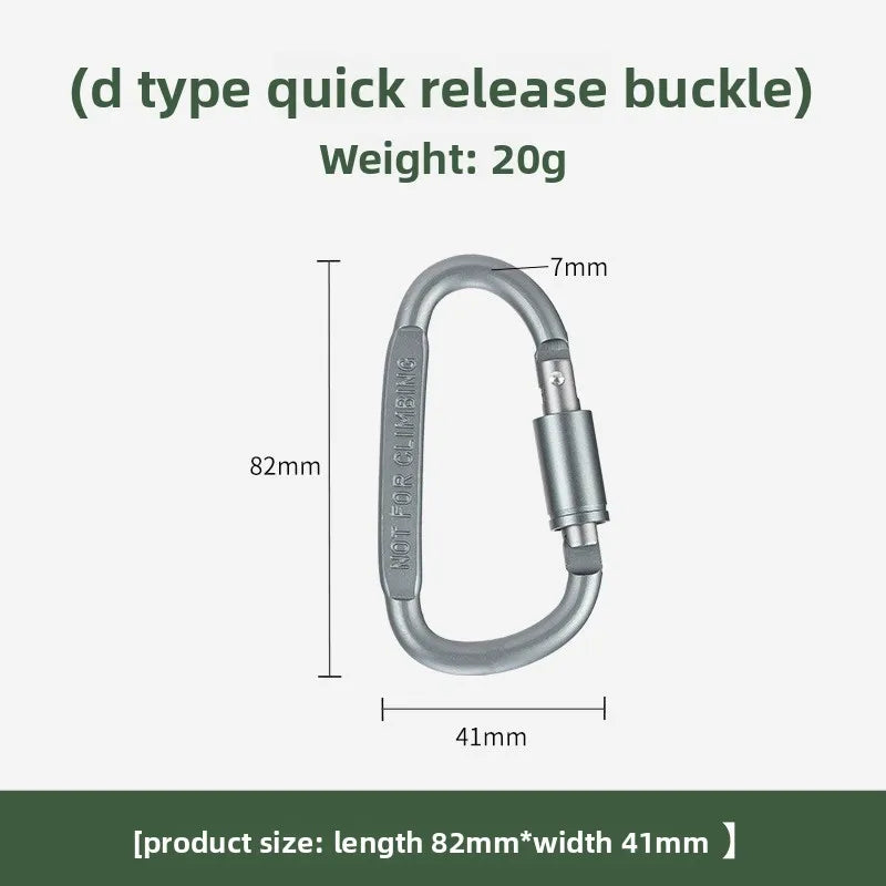 Quality Aluminum Alloy Carabiner D-shaped Quick Hanger Thickened Buckle   Keychain Clip Snap HookOutdoor Hiking Not for Climbing
