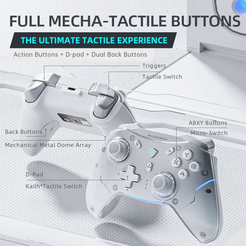 Machenike G5 Pro Hall-effect Gamepad Controller BT Wireless Wired three Modes Joysticks Controls for Switch Consoles/PC/TV