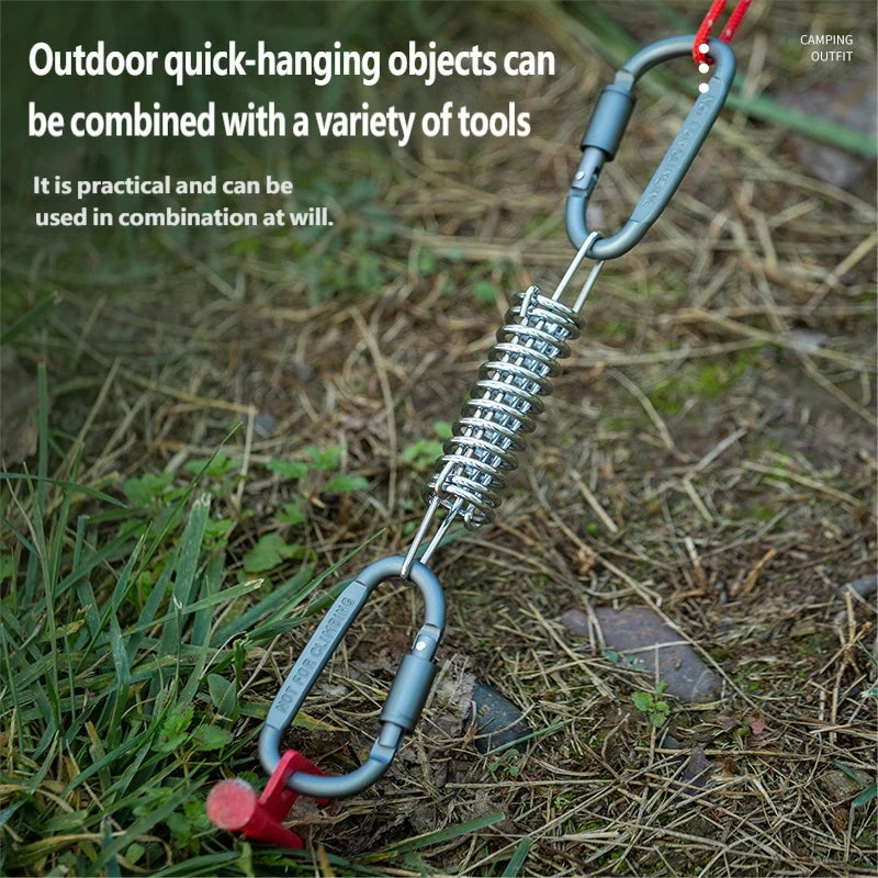 High Quality 8# Aluminum Alloy D-Shaped Carabiner Spring Snap Hook Keychain Clip Screw Locking for Outdoor Tours Camping Hiking