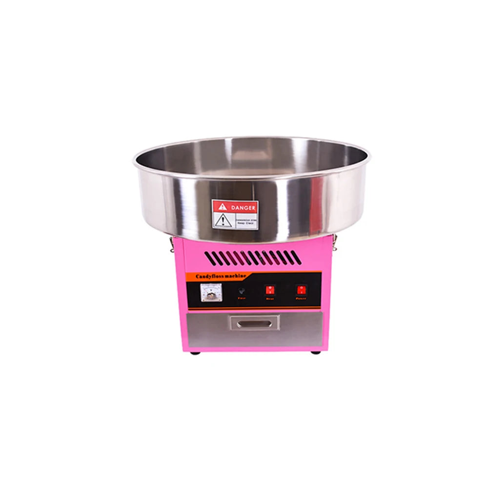 Commercial Electric Cotton Candy Machine Cotton Maker Pink With Bubble Cover With