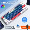 RGB Colorful Mini Gaming Keyboard LED Backlit 63keys Mechanical Keyboard Blue Switch Hotswappable Mechanical Keyboard