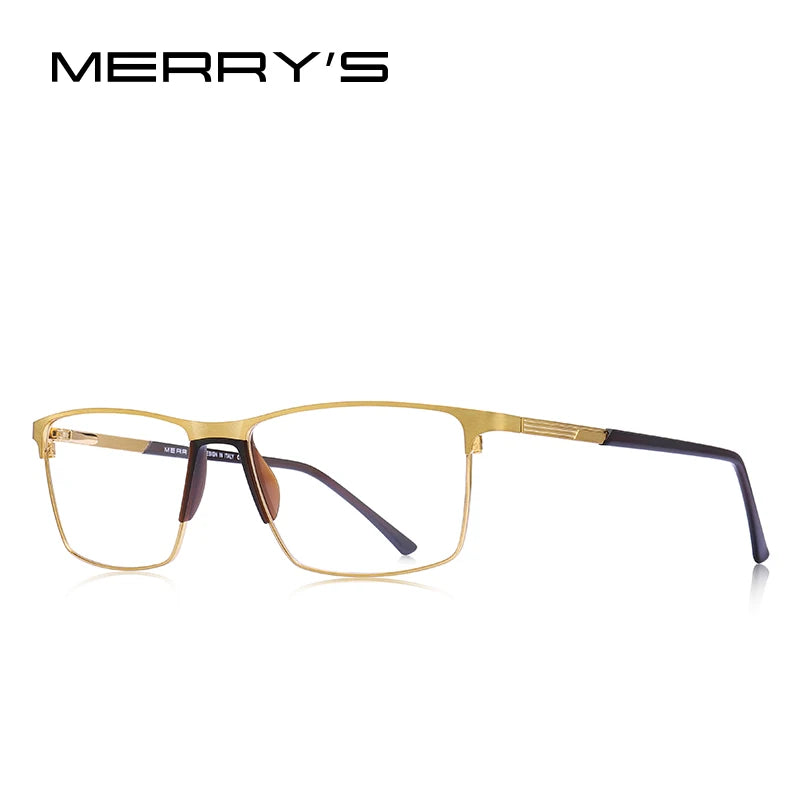 MERRYS DESIGN Men Titanium Alloy Glasses Frame Business Style Male Square Ultralight Eye Myopia Prescription Eyeglasses S2170