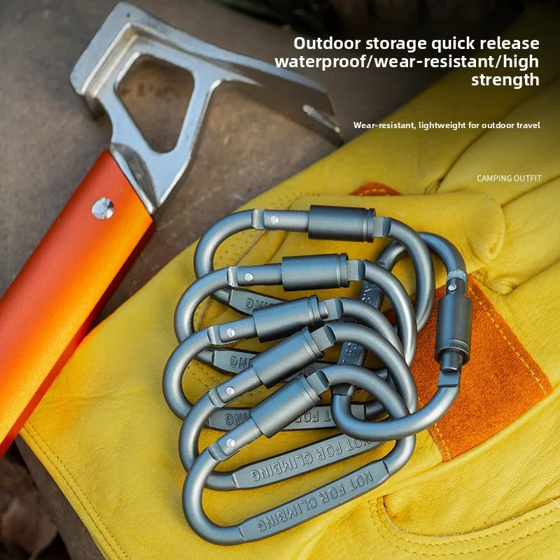 Quality Aluminum Alloy Carabiner D-shaped Quick Hanger Thickened Buckle   Keychain Clip Snap HookOutdoor Hiking Not for Climbing