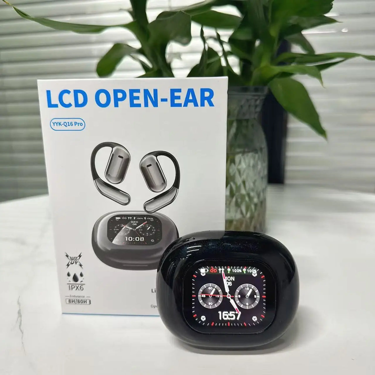YYK-Q16 Pro Translation Headset Support OWS Open Ear Sports Earphones LCD Full Color Touch Screen Earbuds with Noise Cancelling