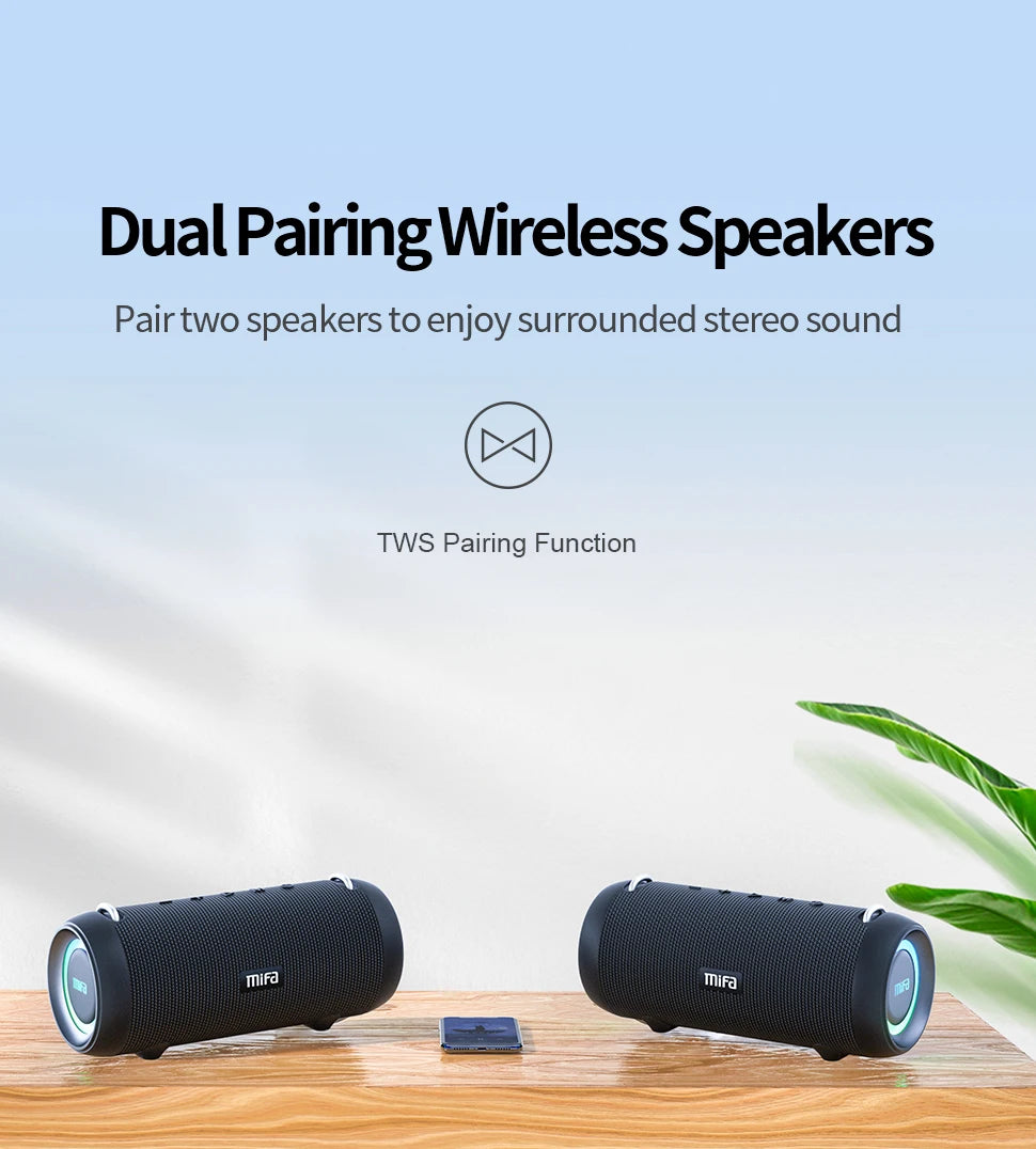 MIFA 60W Wireless Bluetooth Speaker, Class-D Power Amp, Super Bass, Rugged Portable Speaker for Camping, Party, Travel & Indoor