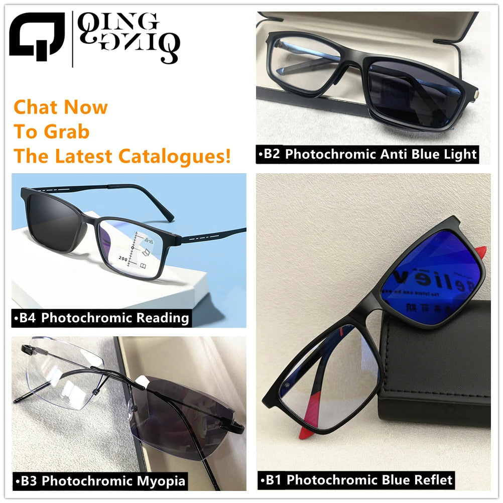 Photochromic Rectangle Half Frame UV 400 Lunettes-soleil Retro Business Oculos De Sol Fish Sunglasses Men Women Blue Ray Glasses