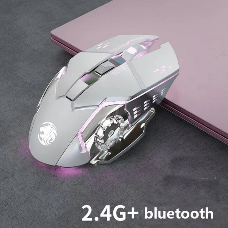 Ergonomic 7-Keys Gaming Mouse LED Backlit Rechargeable 2.4G Wireless Mute 3D Right-handed Mouse for Computer Laptop IOS Android