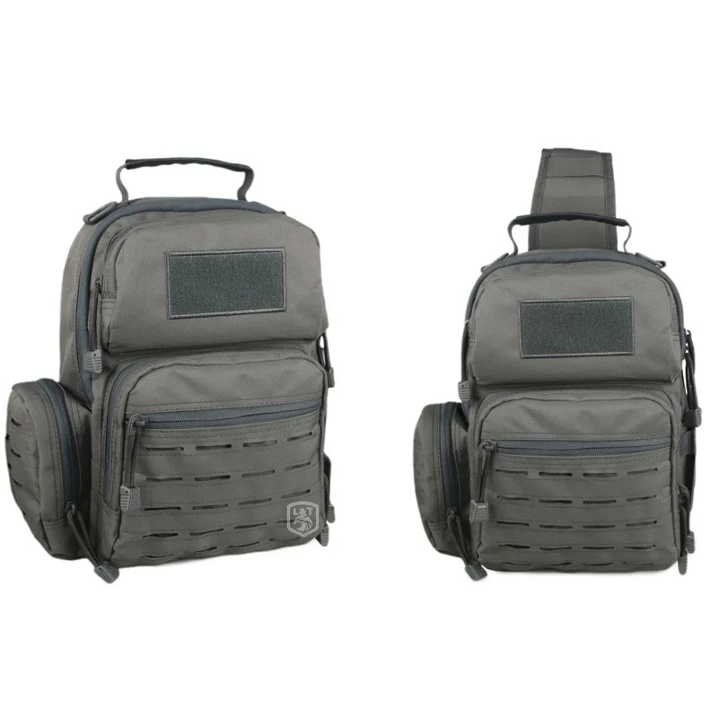 American Warehouse Tactical Sling Bag in Stock Laser Cut Tactical Sling Bags for Men Gray Shoulder Sling Backpack