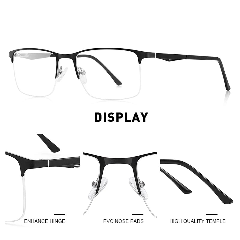 MERRYS DESIGN Men Titanium Alloy Glasses Frame Male Square Half Optical Ultralight Eye Myopia Prescription Eyeglasses S2059