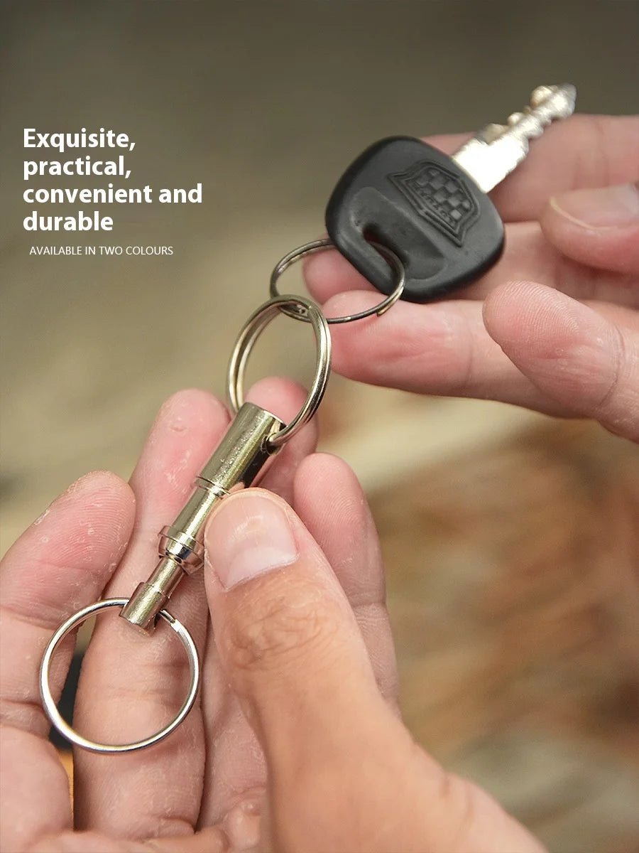 Portable Double Ring Key Ring for Outdoor Tours Quick Detachable Accessory Bag Packaging for Camping & Hiking-EDC Accessory