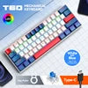RGB Colorful Mini Gaming Keyboard LED Backlit 63keys Mechanical Keyboard Blue Switch Hotswappable Mechanical Keyboard