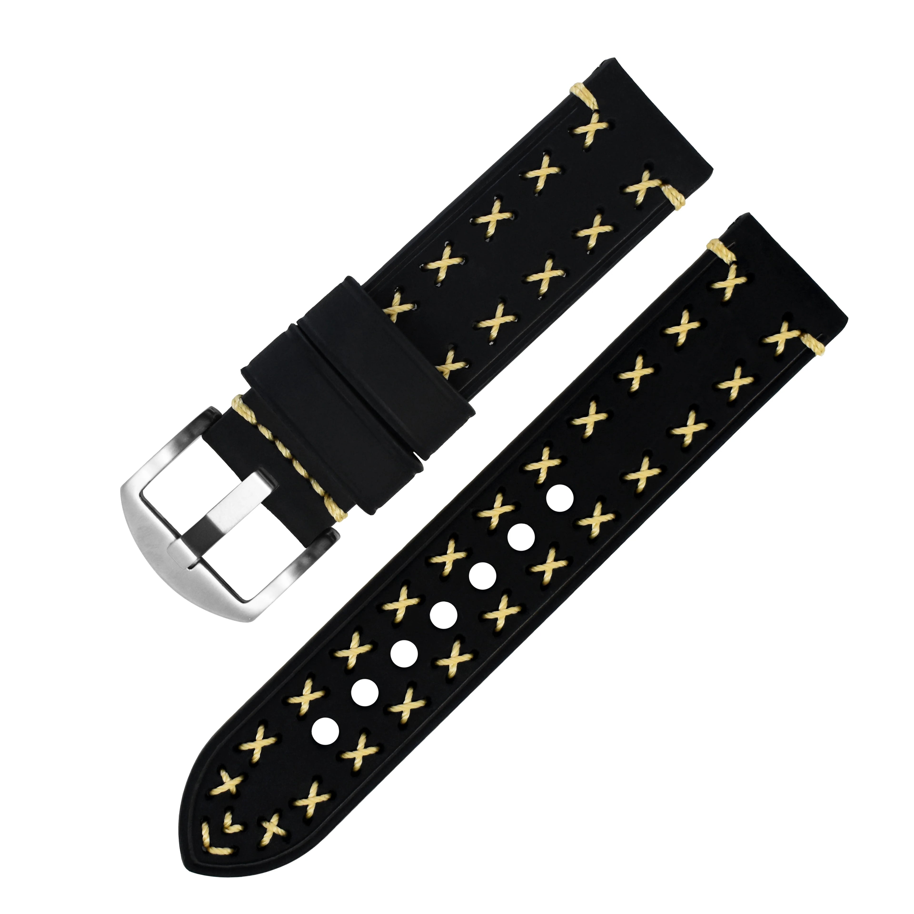 Unique Fashion 20mm 22mm 24mm 26mm Stainless Steel Buckle Genuine Leather Watch Strap Real Leather Watch Band Handmade
