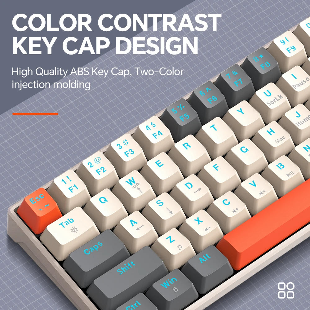 RGB Colorful Mini Gaming Keyboard LED Backlit 63keys Mechanical Keyboard Blue Switch Hotswappable Mechanical Keyboard