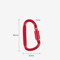High Quality 8# Aluminum Alloy D-Shaped Carabiner Spring Snap Hook Keychain Clip Screw Locking for Outdoor Tours Camping Hiking
