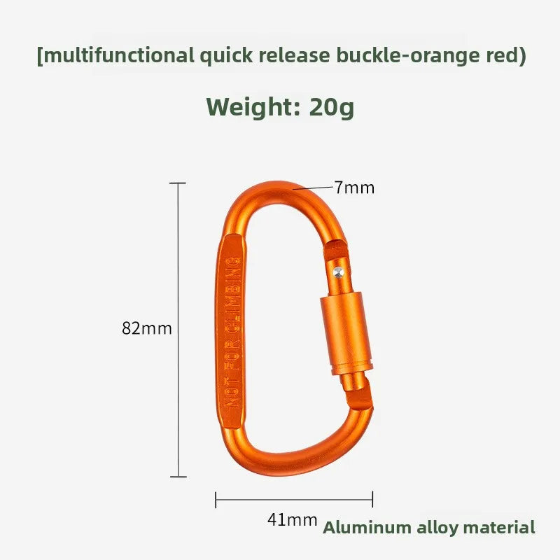 Quality Aluminum Alloy Carabiner D-shaped Quick Hanger Thickened Buckle   Keychain Clip Snap HookOutdoor Hiking Not for Climbing