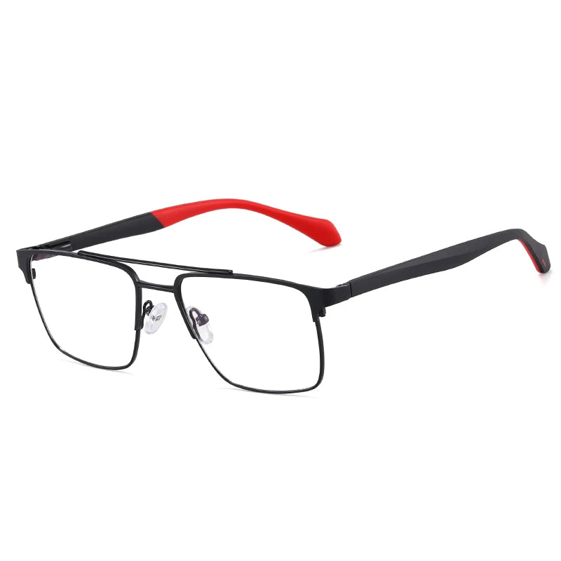 MS 91333 2024 New Men's Double Nose Bridge Eyeglasses Fashion Metal Square Optical Anti-Blue Light Custom Photochromic Frame