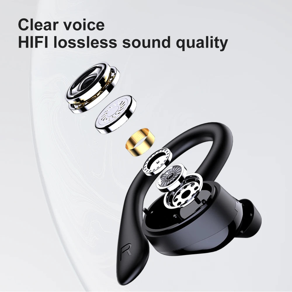 YKK-Q25 Wireless In-ear Headphones BT 5.1 TWS Sports Earhook Earbuds Gaming Headset