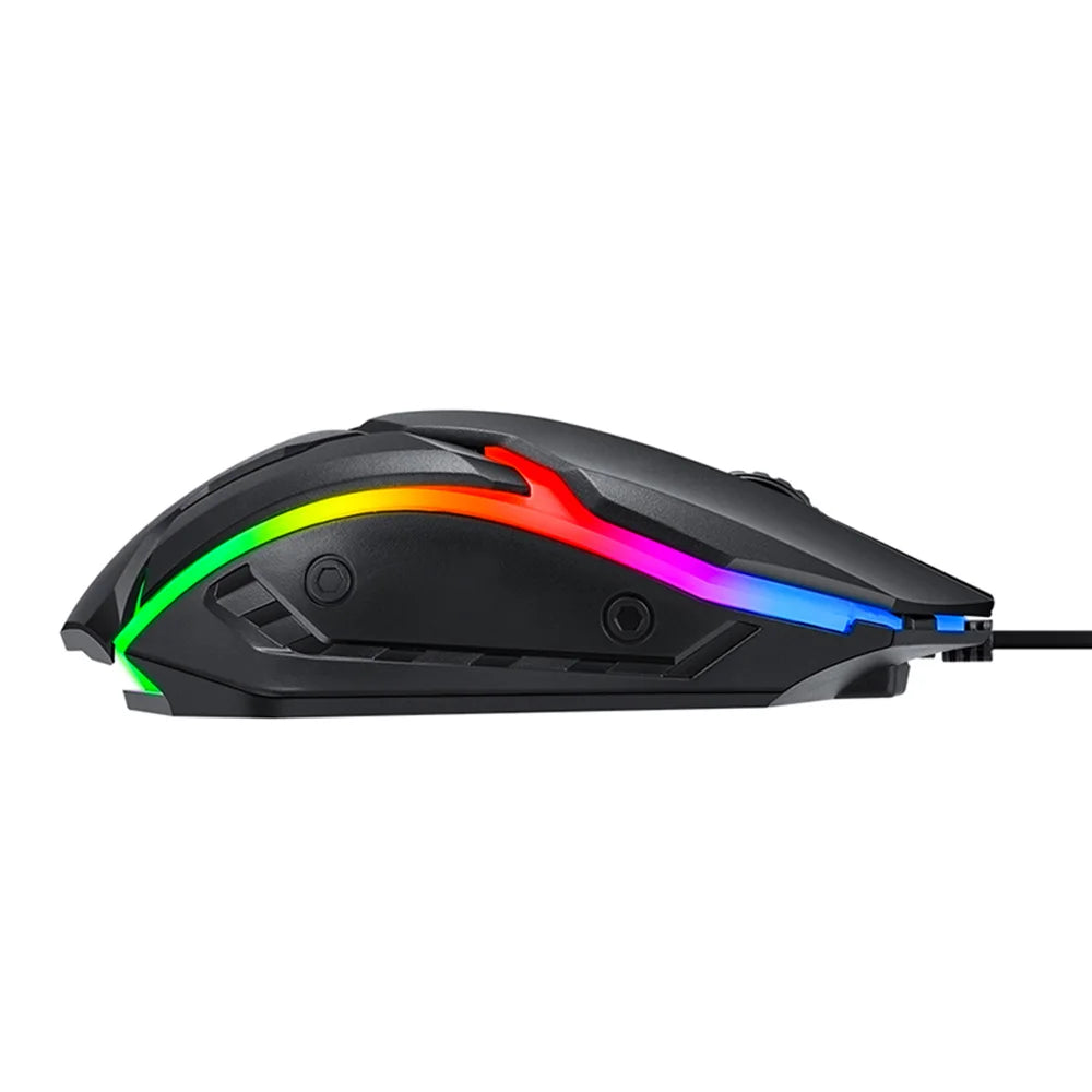 TF800 Four-piece Gaming 104 Keys Keyboard 4-color Breathing Light Mouse Gaming Headset Anti-slip Mouse Pad