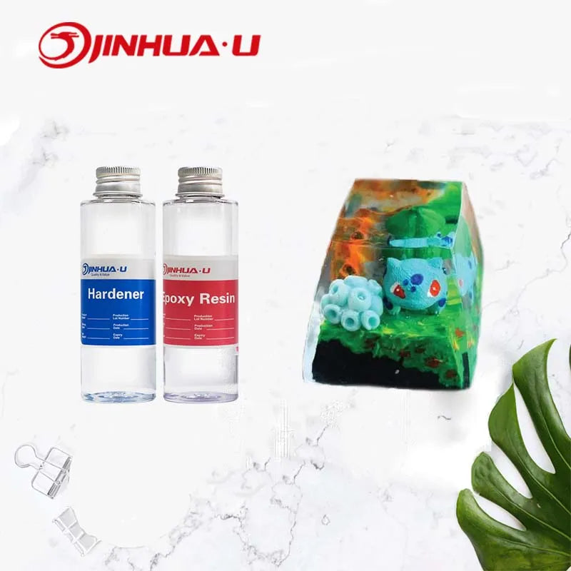 Crystal Clear Epoxy Resin Double Components Liquid Glue for Mechanical Gaming Keyboard Keycap Mold-Construction Woodworking Use
