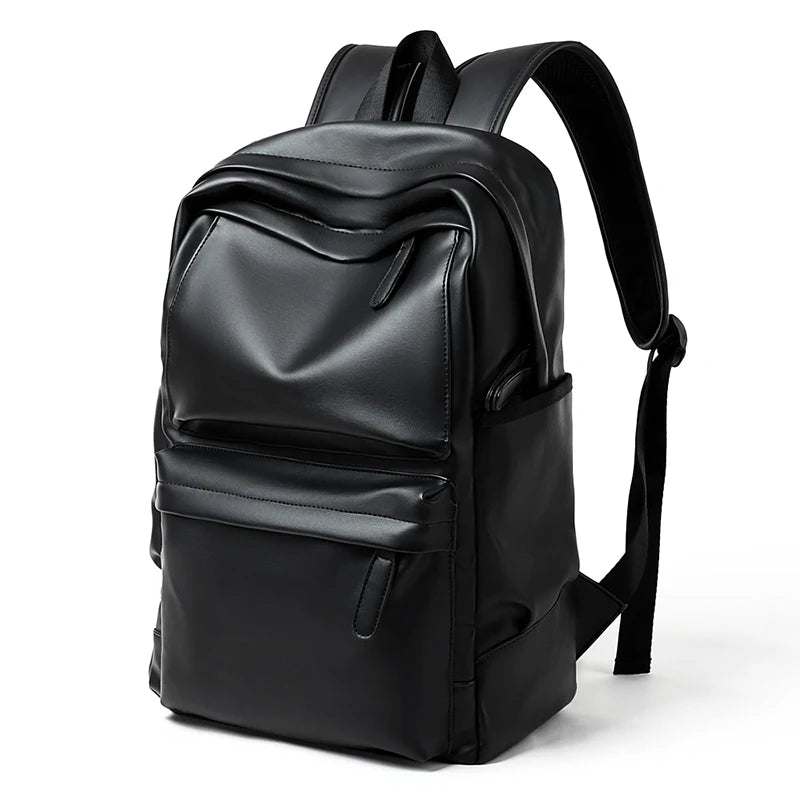 MOYYI PU Leather Bags for Men Backpack School Bag Business Leather Backpack