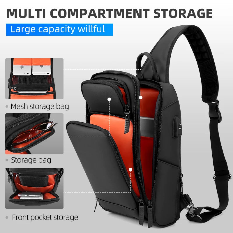 FENRUIEN 2023 Fashion Outdoor Cross Bag Sport Men Small Single Shoulder Travel Sling Designer Messenger Bag Mochila De Viaje