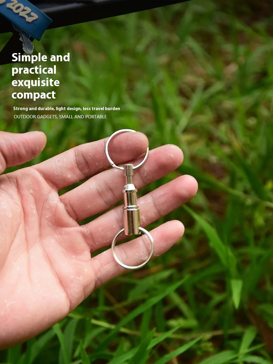 Portable Double Ring Key Ring for Outdoor Tours Quick Detachable Accessory Bag Packaging for Camping & Hiking-EDC Accessory